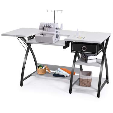 Costway adjustable sewing craft table with drawer