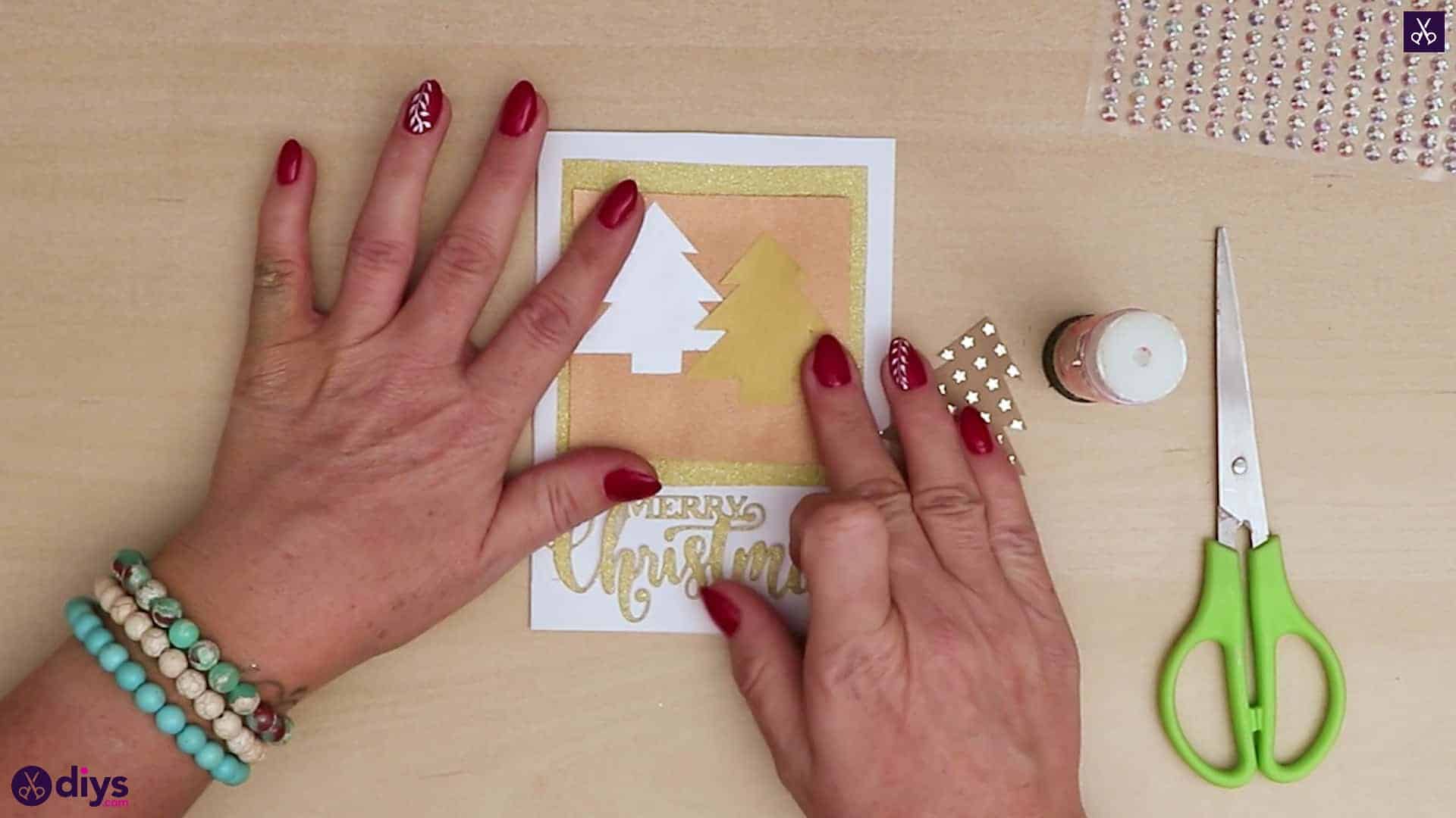 Diy christmas tree card stripe