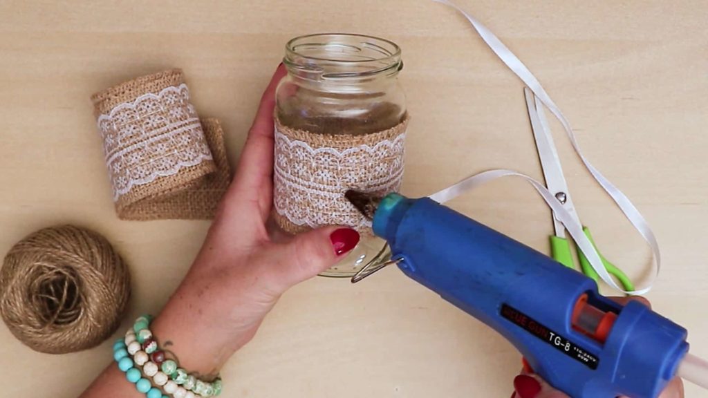 Diy vintage mason jar craft glue top