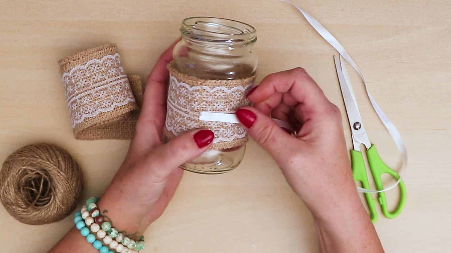 Diy vintage mason jar craft ribbon