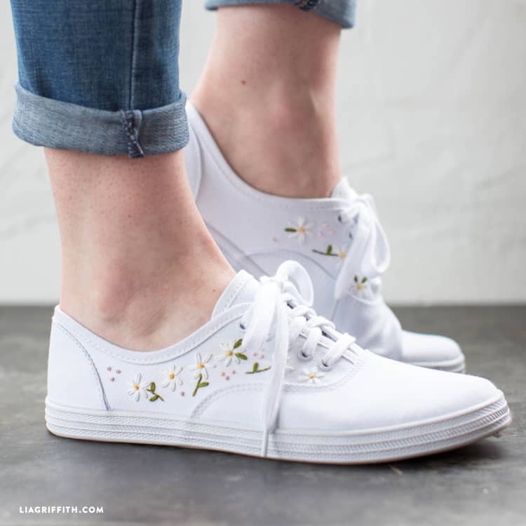 Diy embroidered sneakers