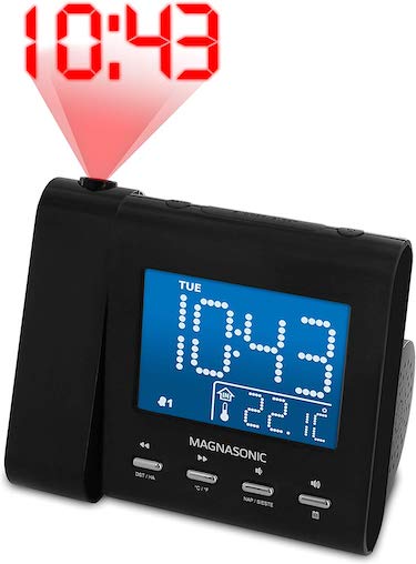Magnasonic projection alarm clock
