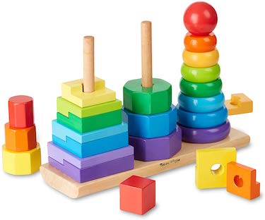 Melissa & doug geometric stacker toddler toy