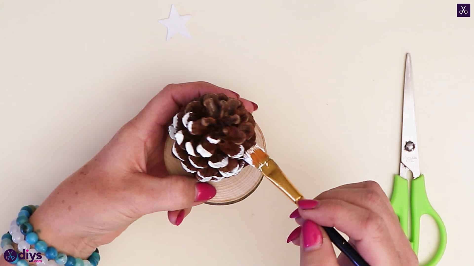 Pinecone christmas tree white paint