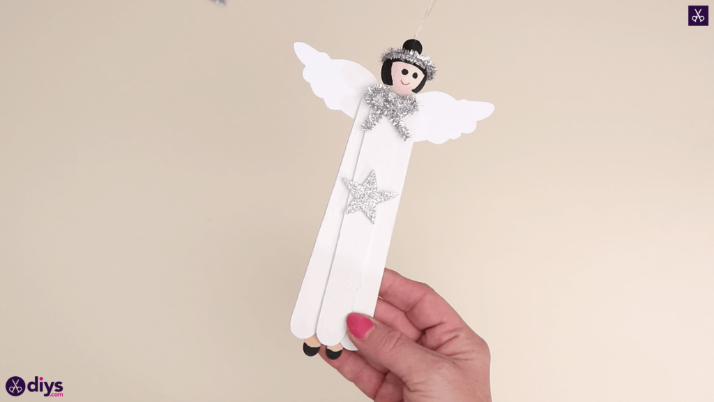 Popsicle stick angel ornament