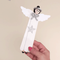 Popsicle stick angel ornament
