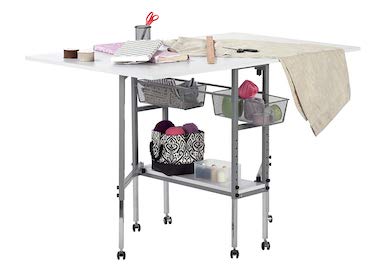 Sew ready studio designs folding multipurpose hobby and craft cutting table with drawers