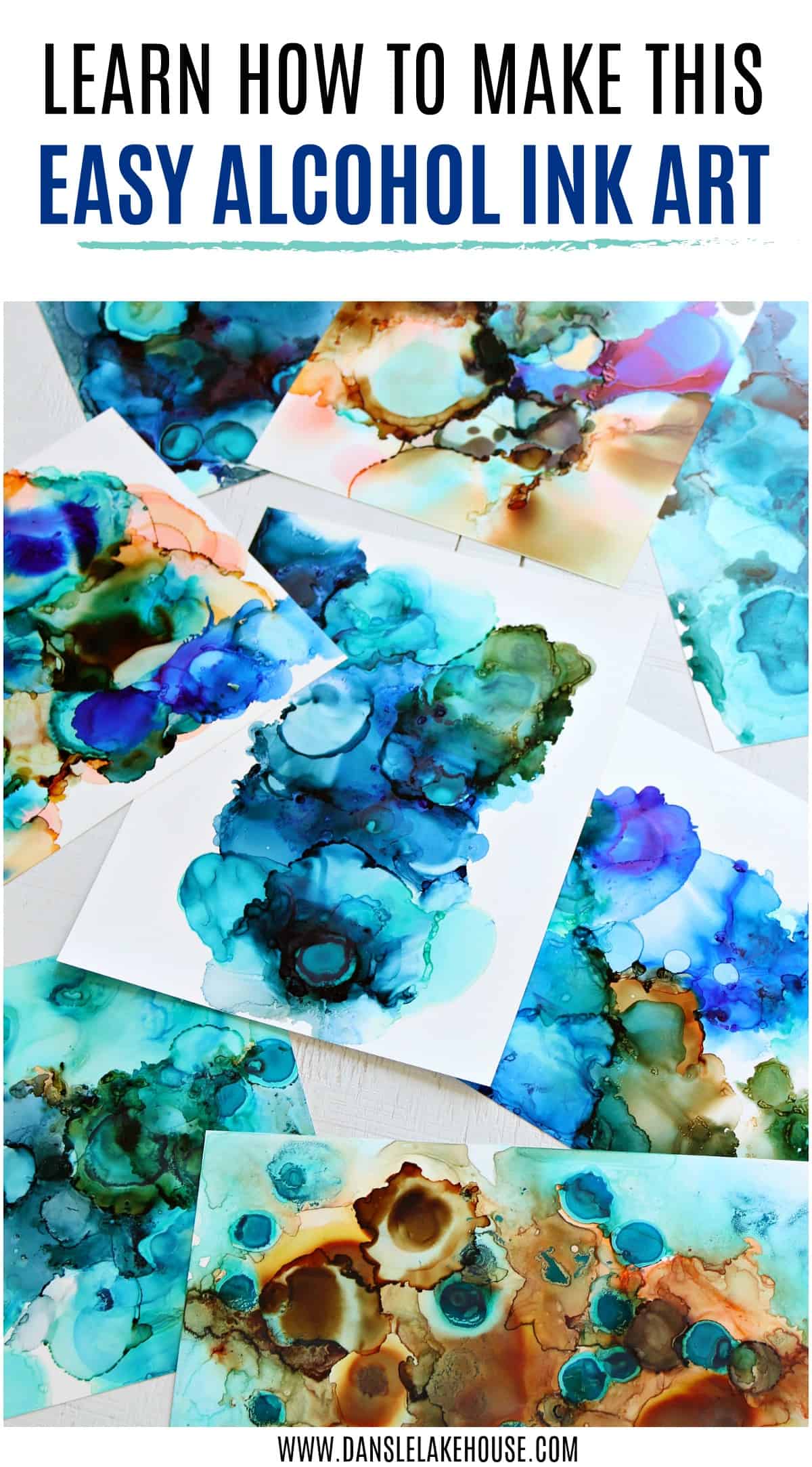 Simple water inspired alcohol ink art