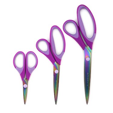 Titanium softgrip scissors set