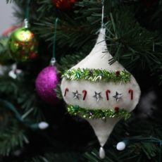 Upcycled sweater chrismtas ornaments