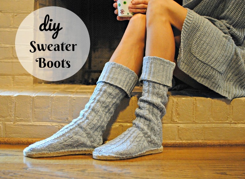 Upcycled sweater boots
