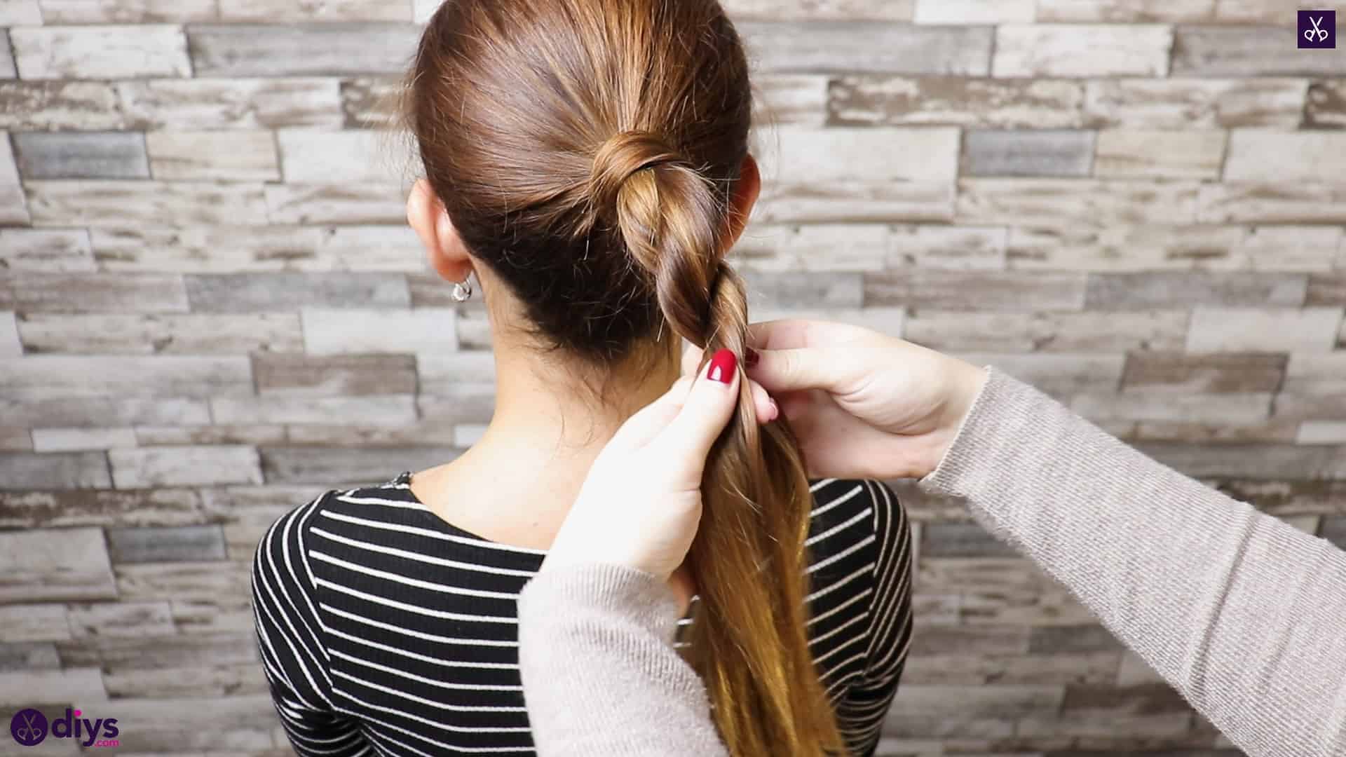 3 easy ponytails for everyday wear twisted ponytail step 3
