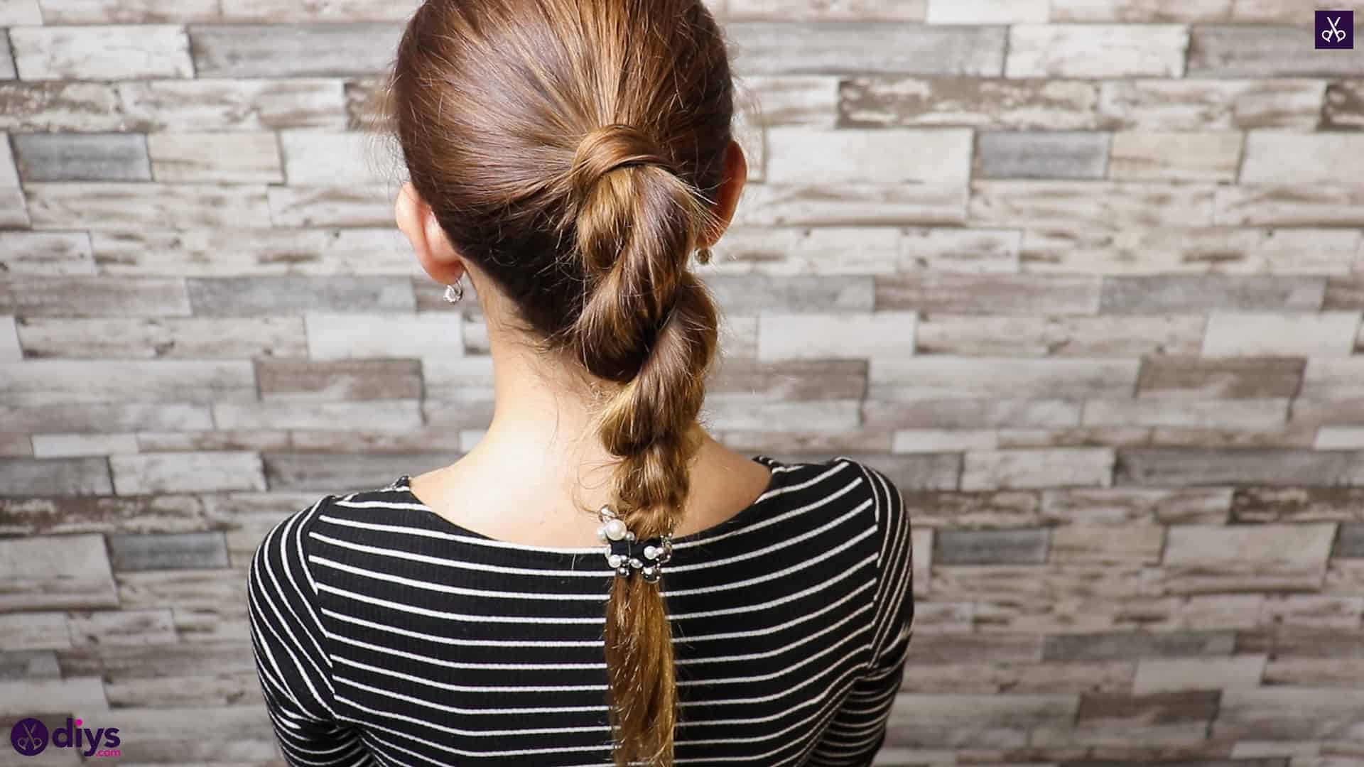 3 easy ponytails for everyday wear twisted ponytail step 5b