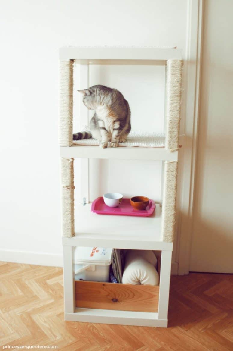 Cat condo from stacked ikea tables