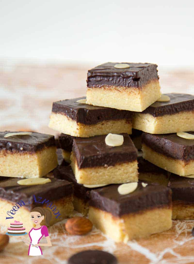 Chocolate marzipan squares