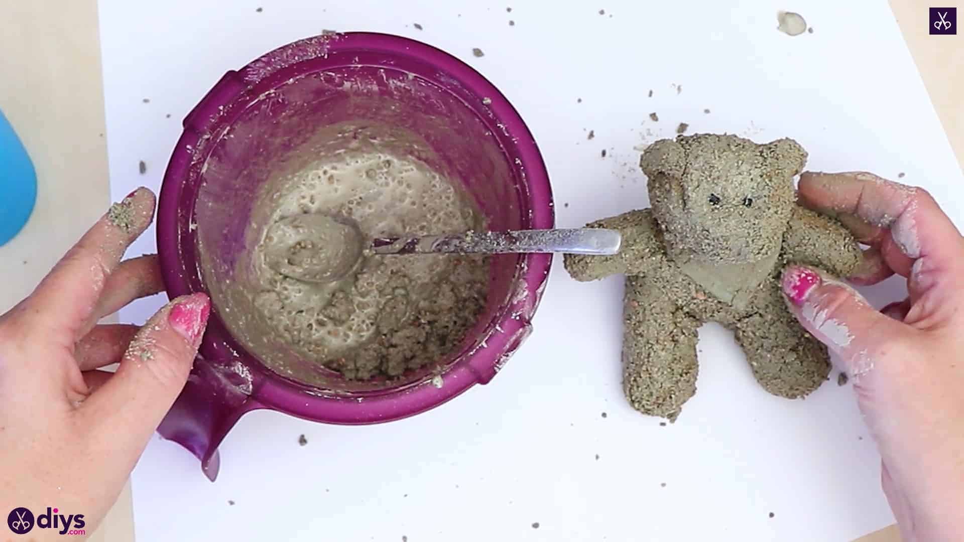 Concrete teddy bear out