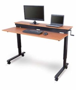 Crank Adjustable Sit to Stand Up Computer Desk