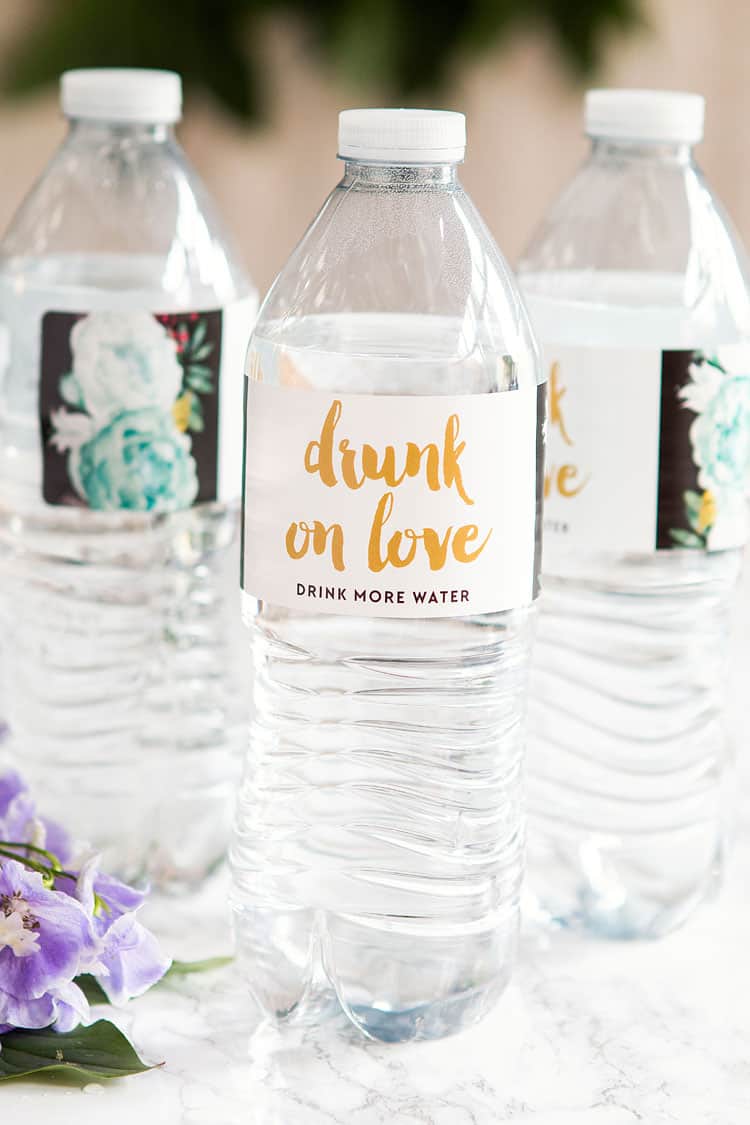 Custom printed water bottle labels