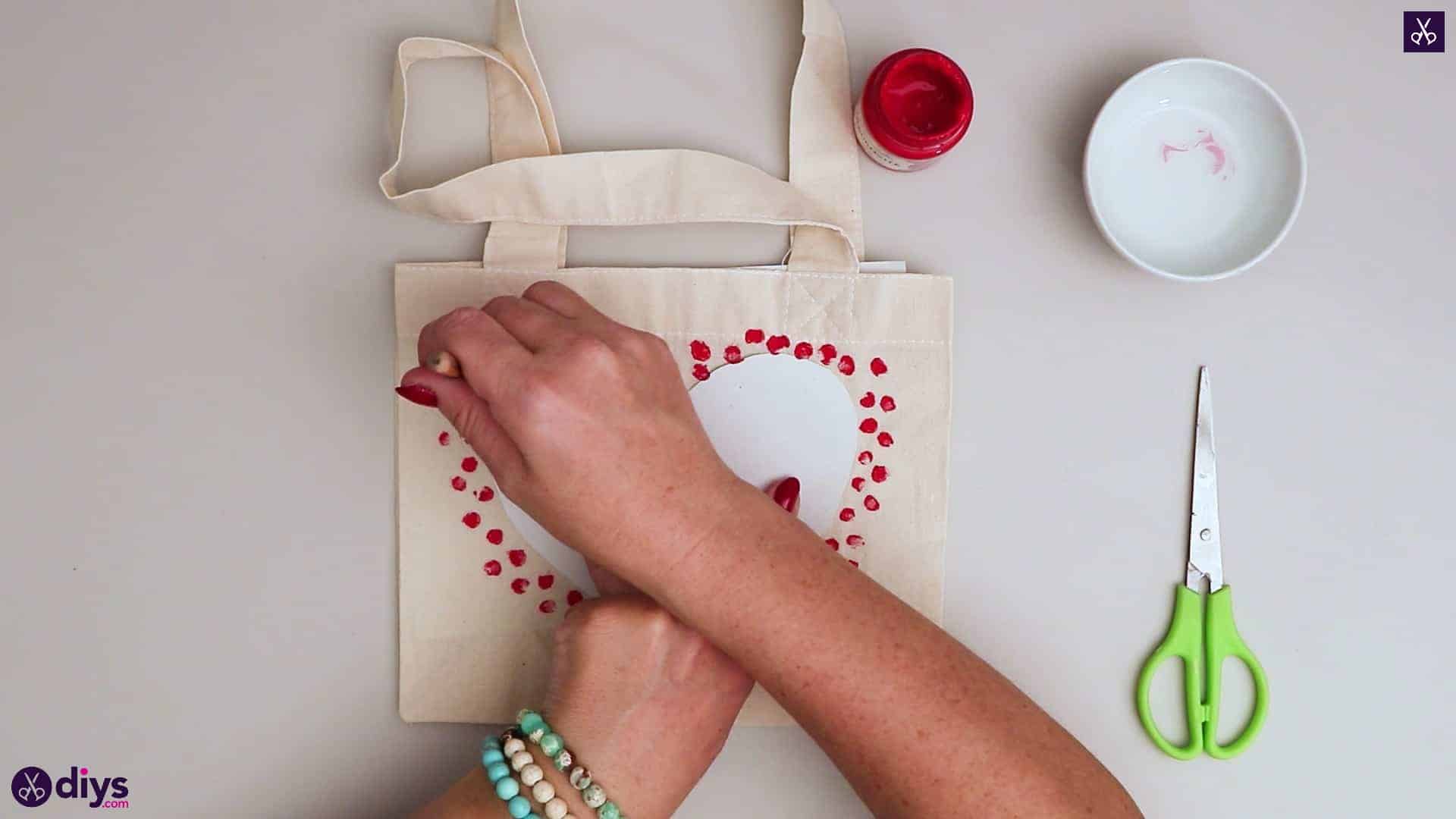 Diy heart tote bag modern design