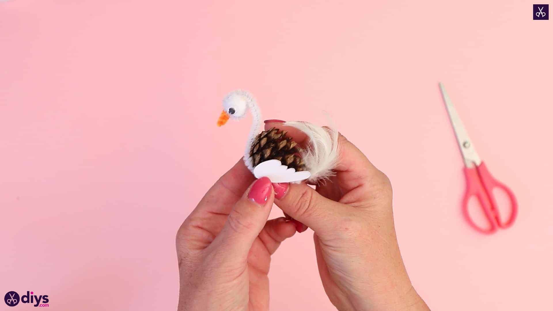 Diy simple pinecone swan step9c