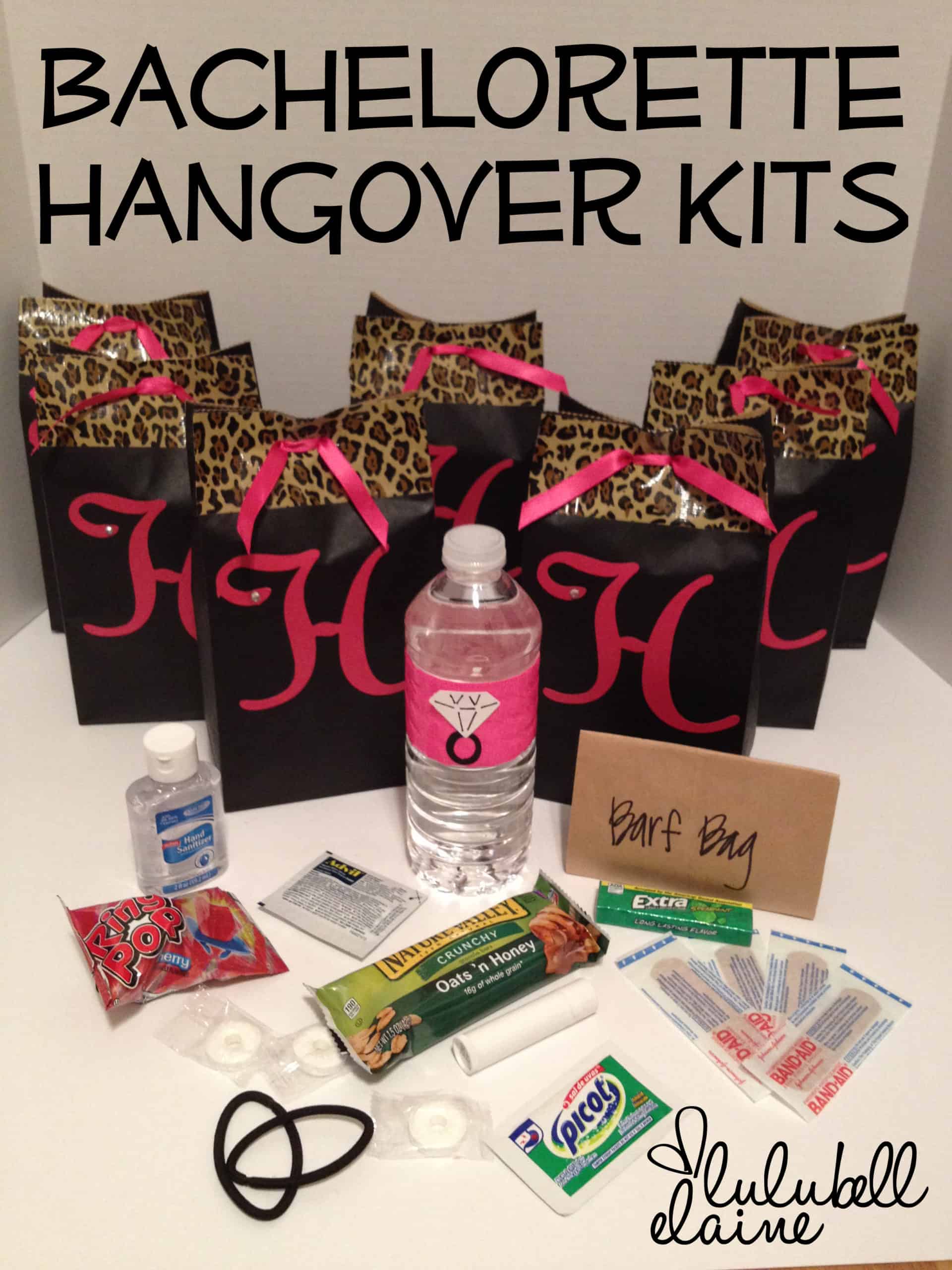 Diy bachelorette party hangover kits