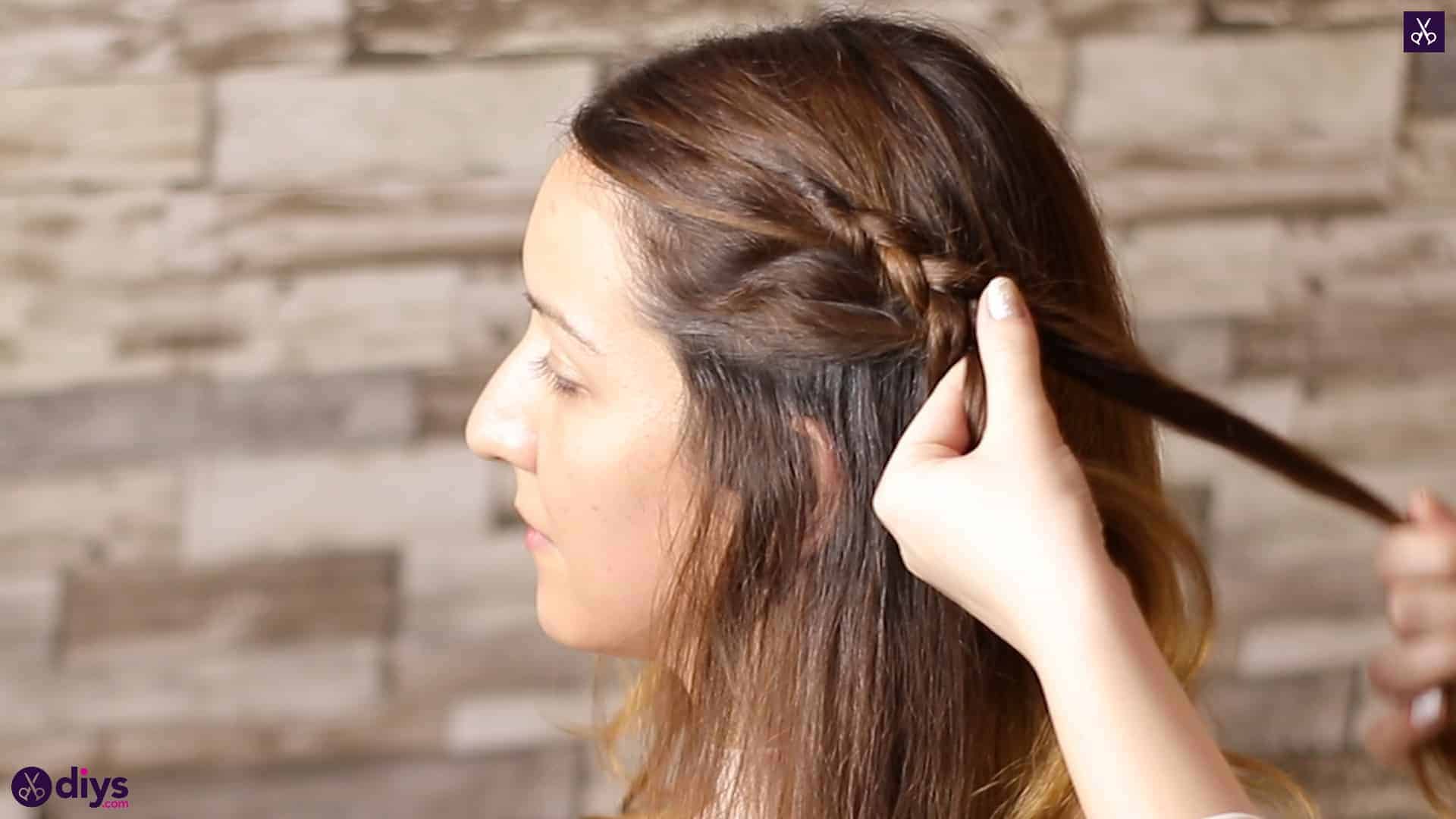 Elegant side braid hairstyle step 3d