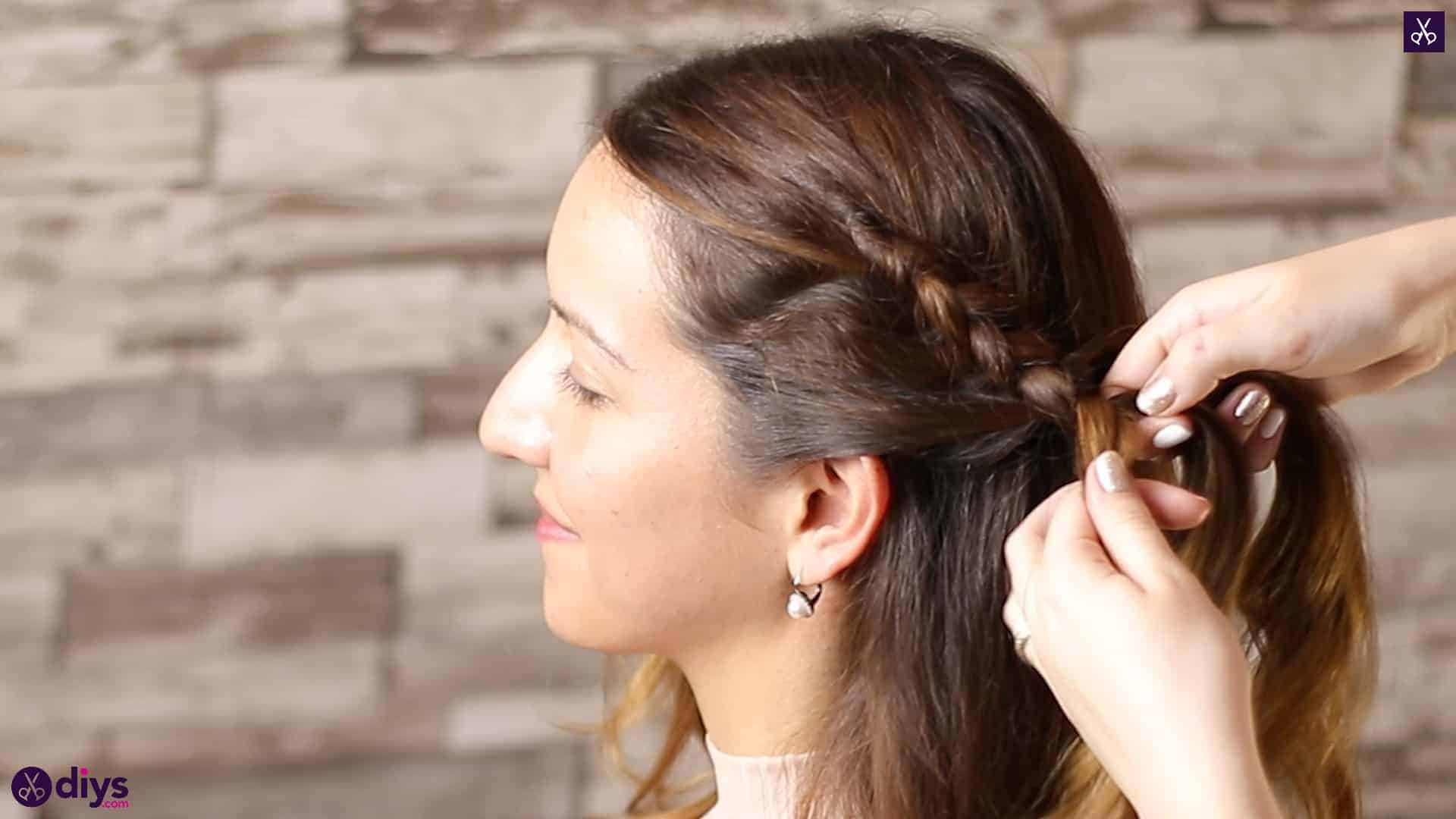 Elegant side braid hairstyle step 3h