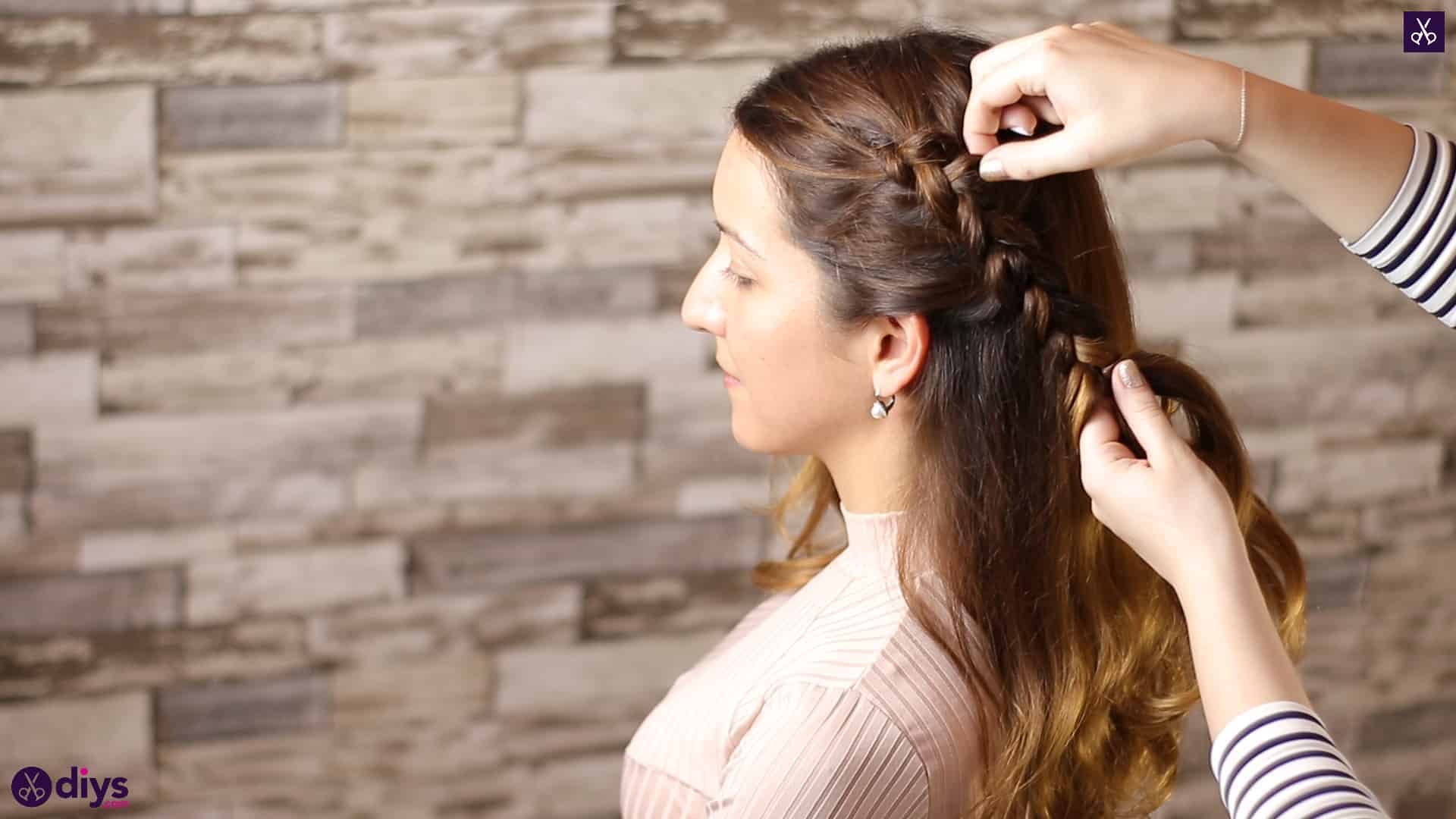 Elegant side braid hairstyle step 4d