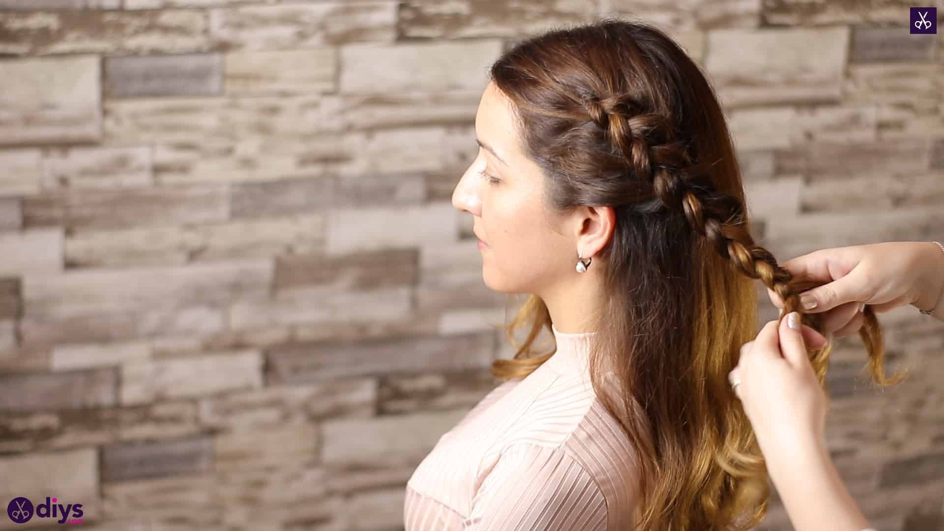 Elegant side braid hairstyle step 5a