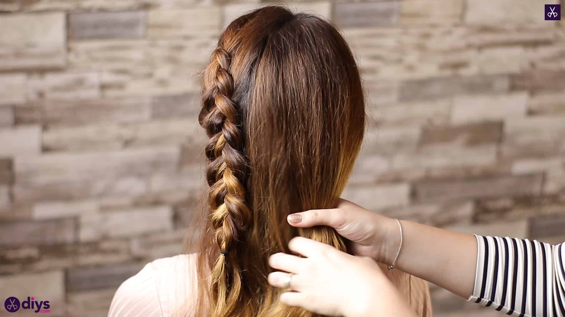 Elegant side braid hairstyle step 6a