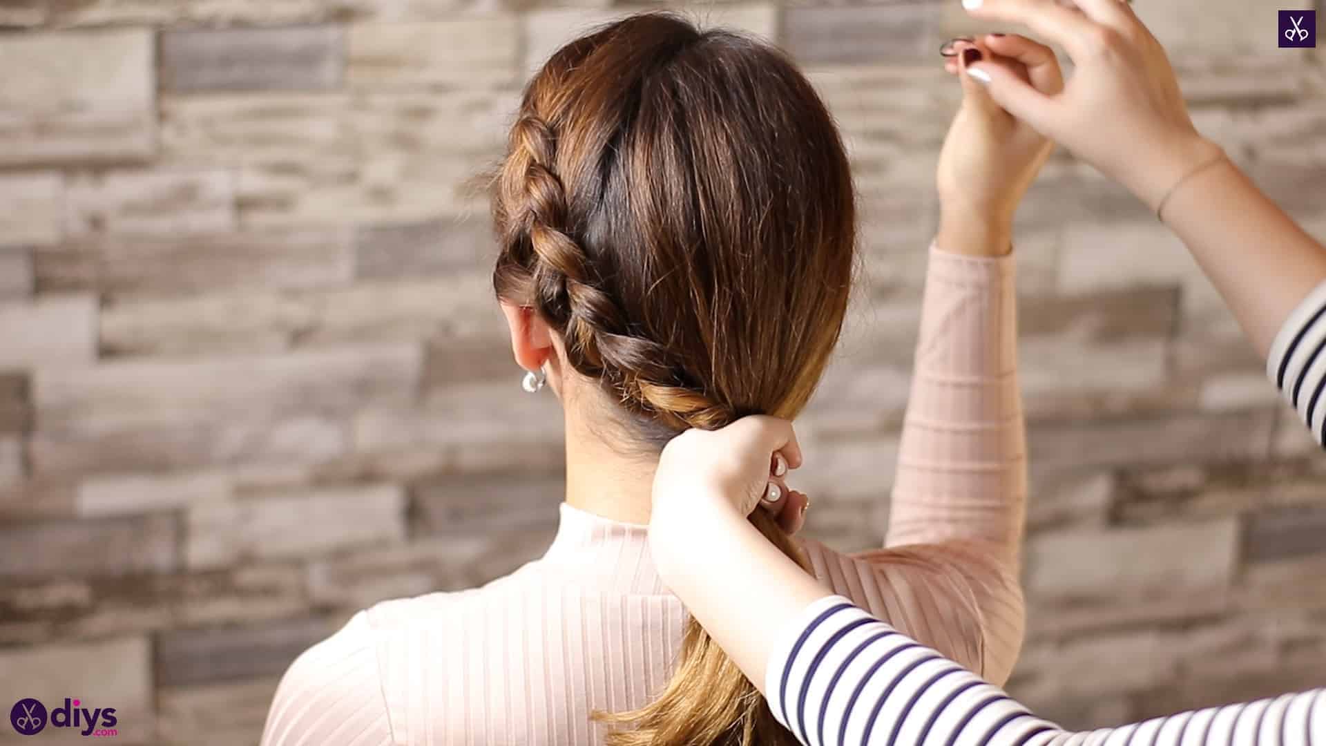 Elegant side braid hairstyle step 6c
