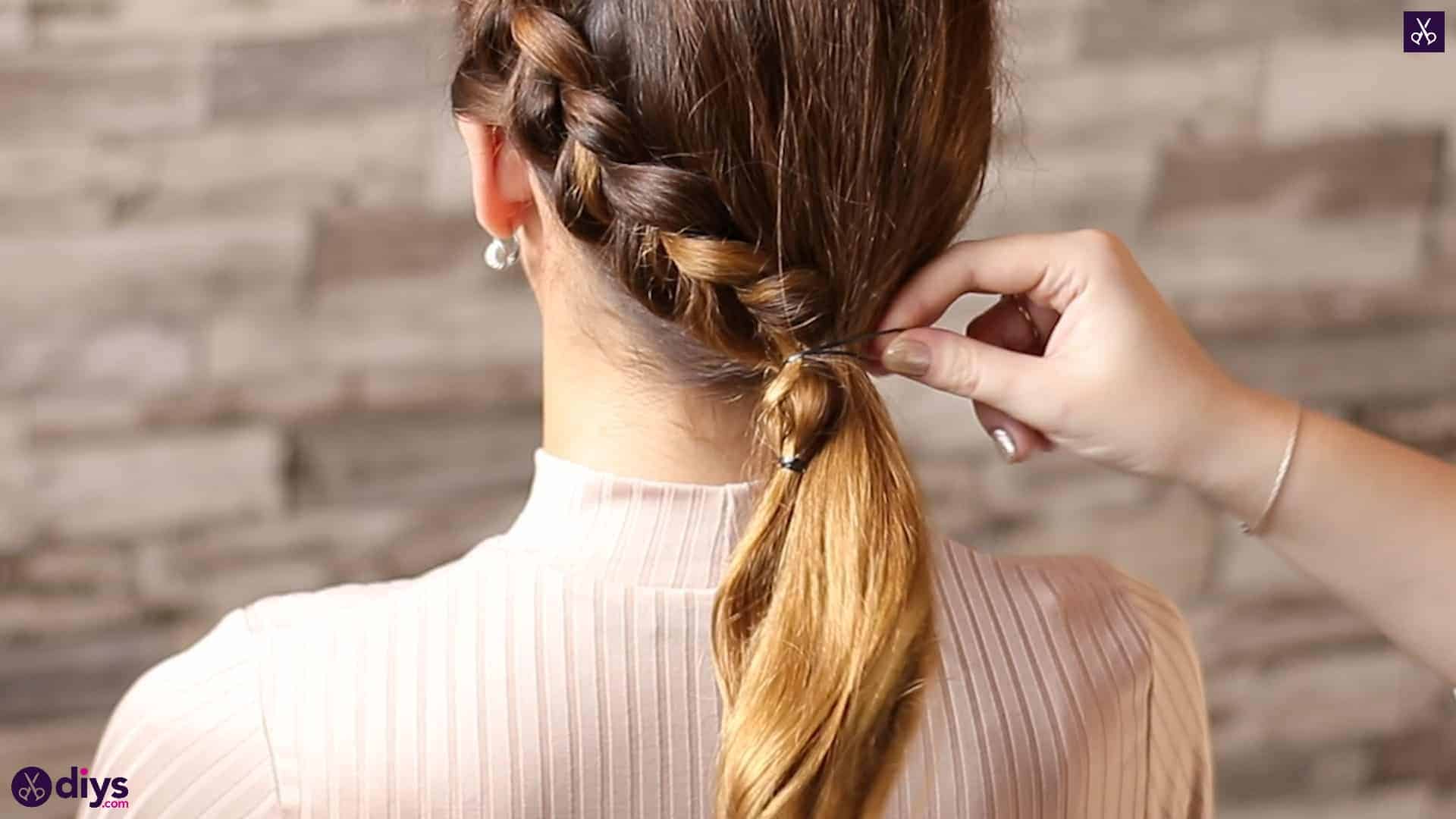 Elegant side braid hairstyle step 7ds