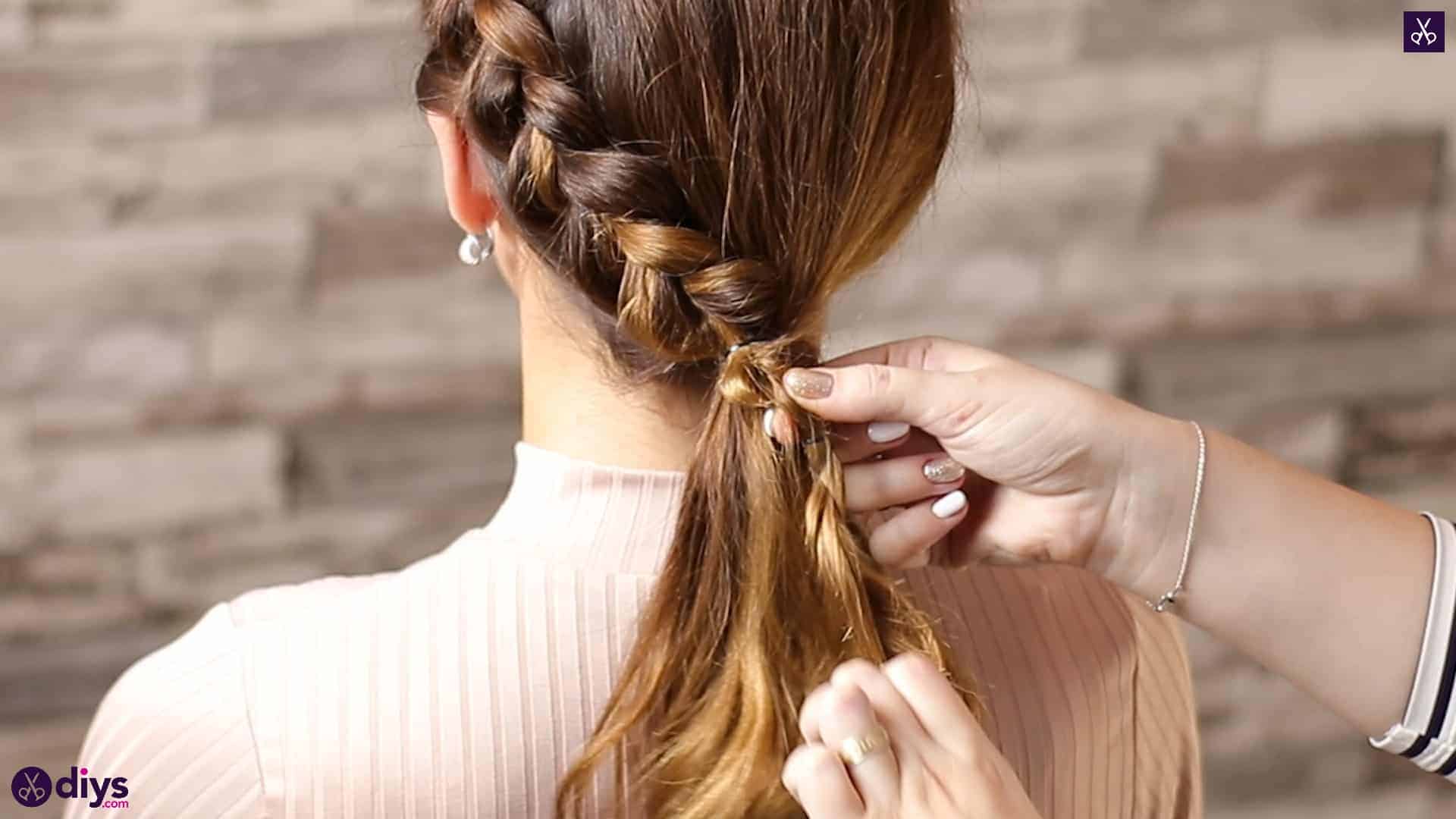 Elegant side braid hairstyle step b