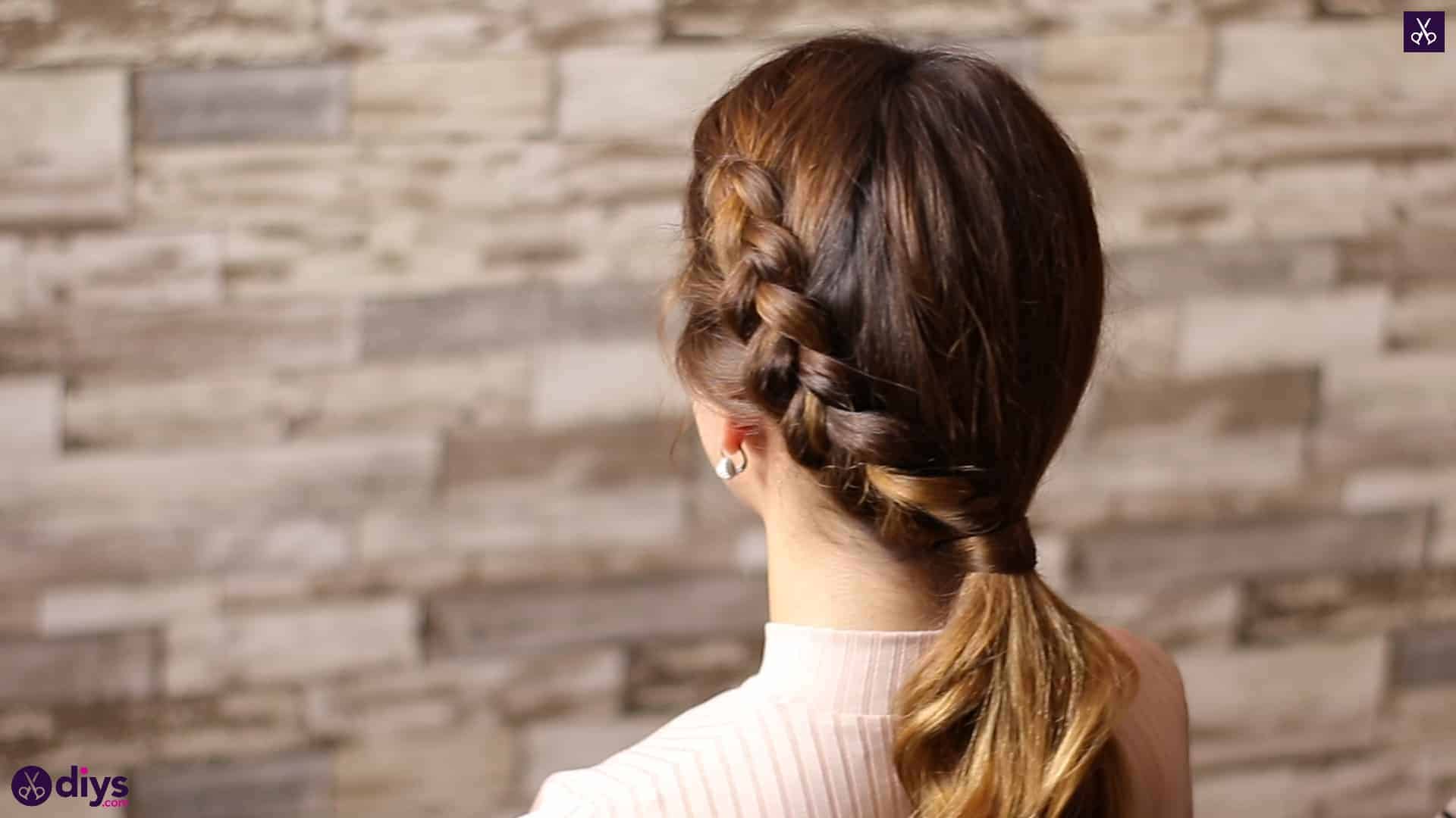 Elegant side braid hairstyle step d