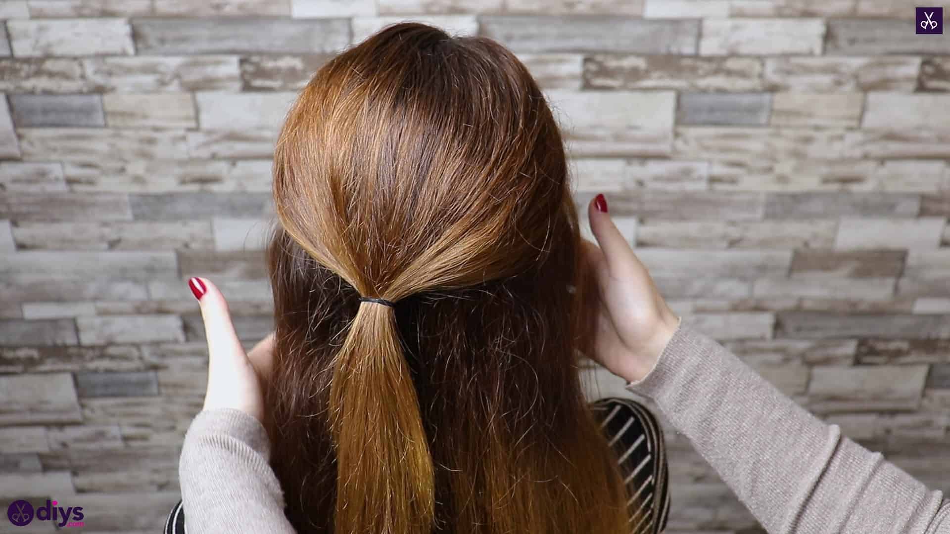 Elegant and easy wedding bun hairstyle for guests step 1c