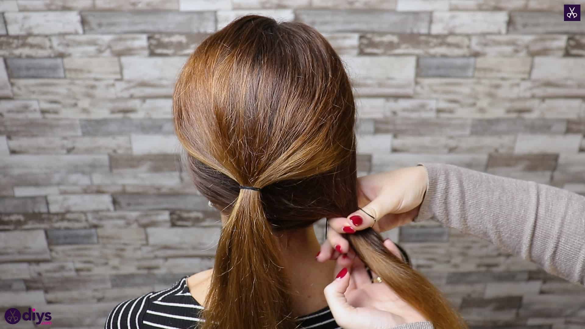 Elegant and easy wedding bun hairstyle for guests step 1e