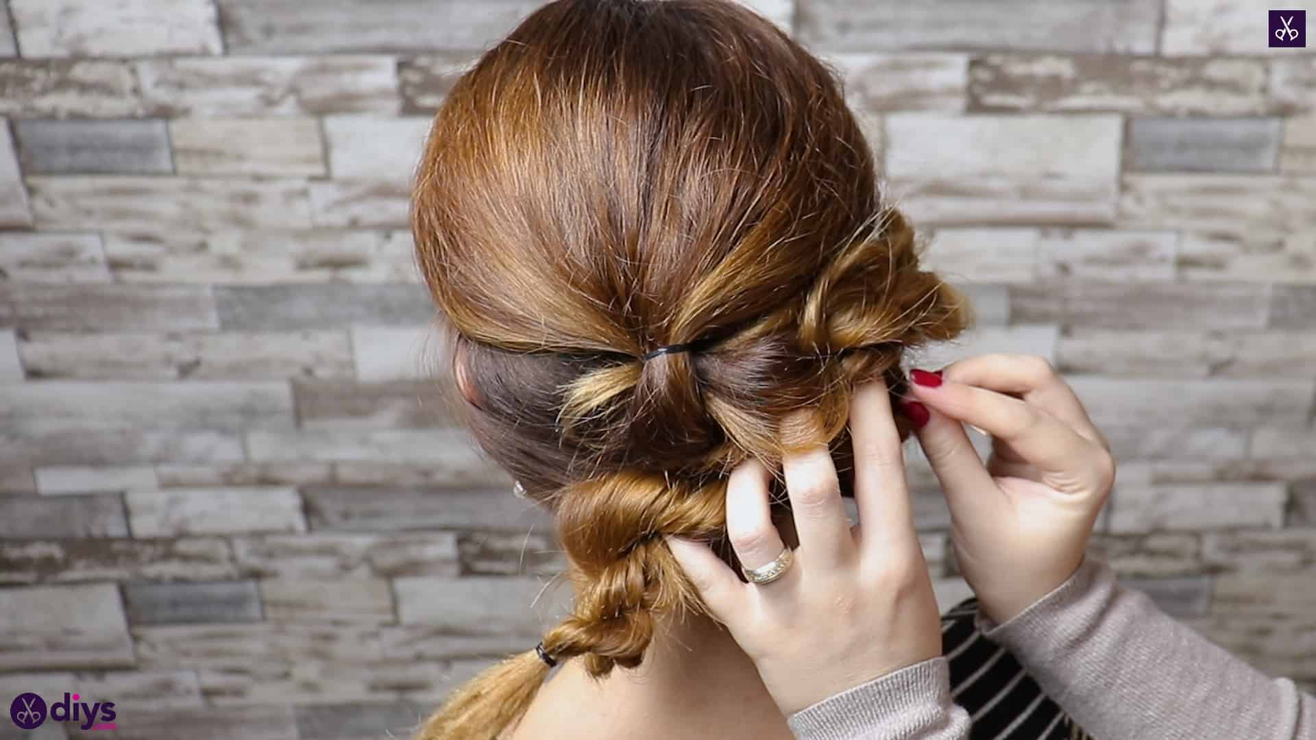 Elegant and easy wedding bun hairstyle for guests step 3c
