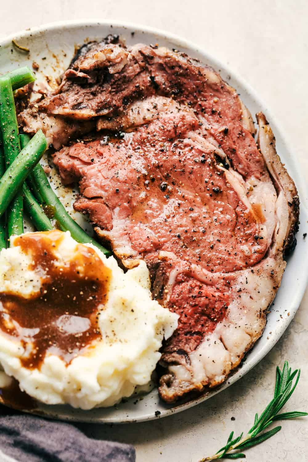 Garlic butter and herb prime rib