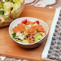 Greek style salmon salad delicious