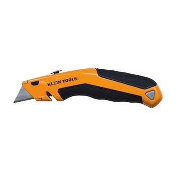 Heavy duty utility knife, retractable, adjustable, with wire stripper, klein kurve handle klein tools 44133