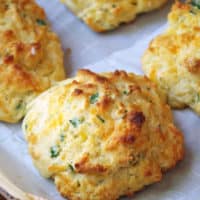 Homemade cheddar and chive buttermilk biscuits