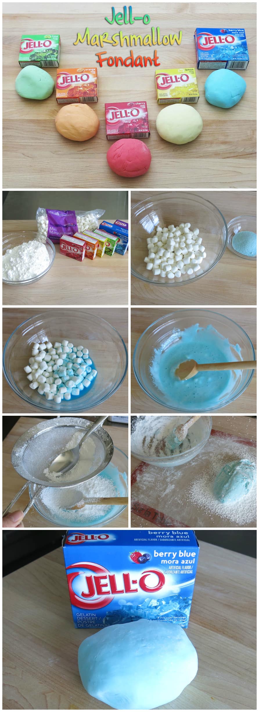 How to colour marshmallow fondant with jello
