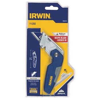 Irwin tools fk150 1858319 folding utility knife with blade storage