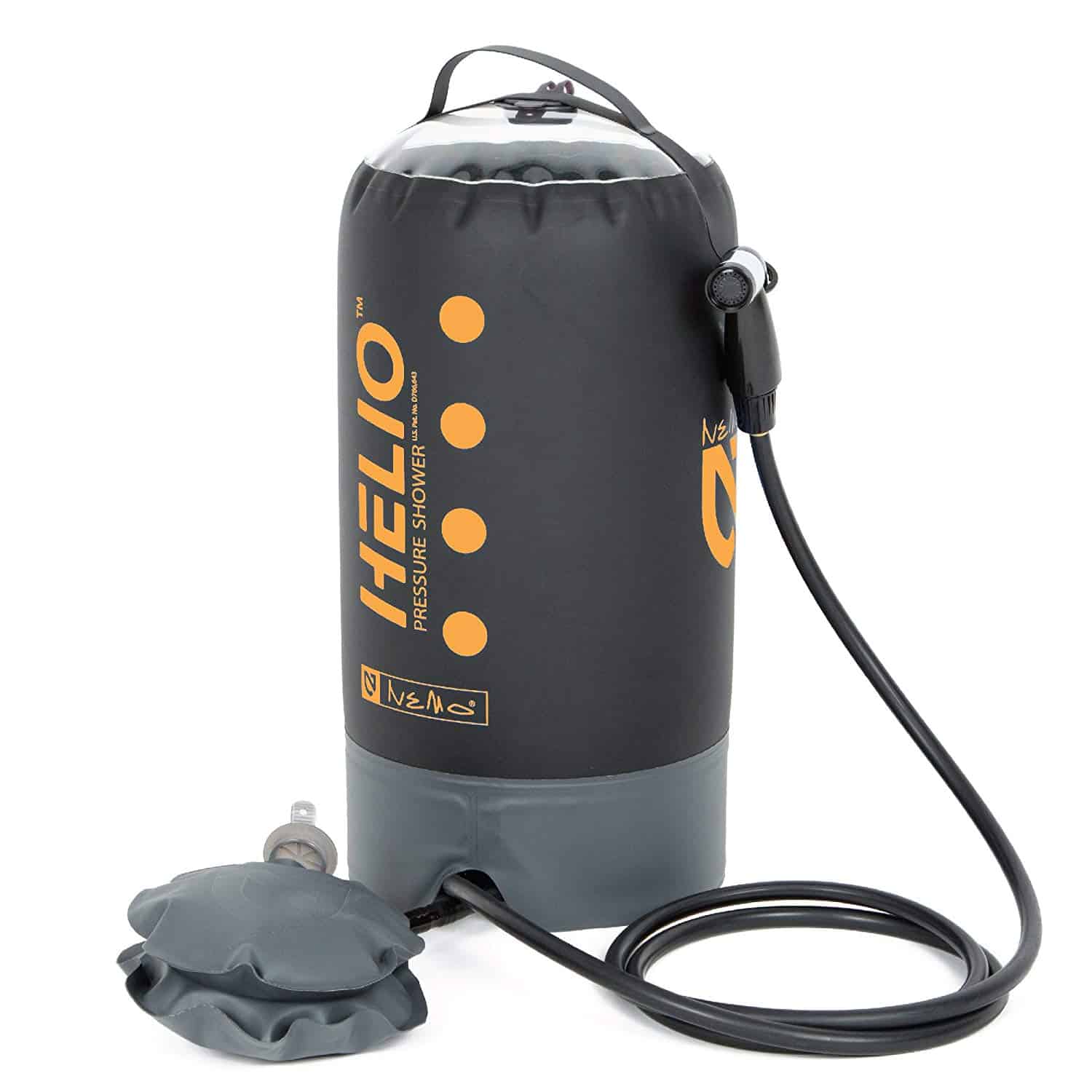 Nemo helio portable pressure shower with foot pump