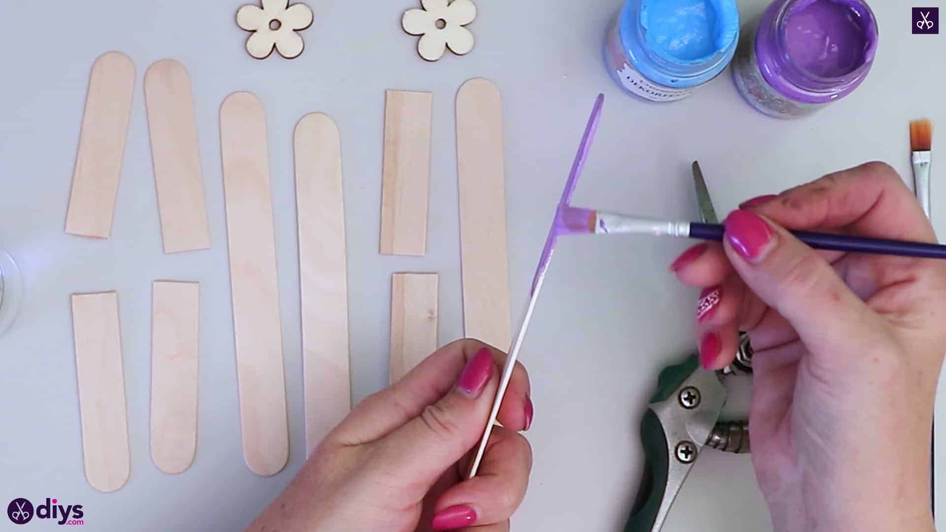 Popsicle stick napkin holder paint procerss