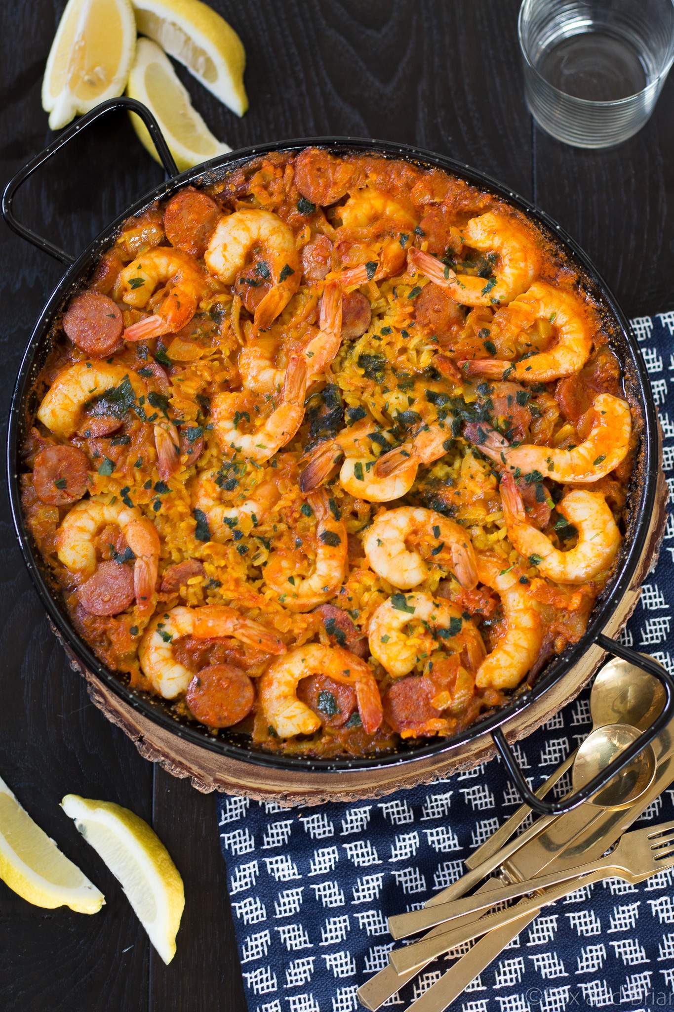 Shrimp and chorizo paella