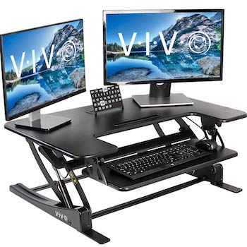 Vivo black height adjustable 36 inch stand up desk