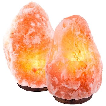 2 natural himalayan pink salt lamps