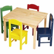 melissa & doug solid wood table and 2 chairs set