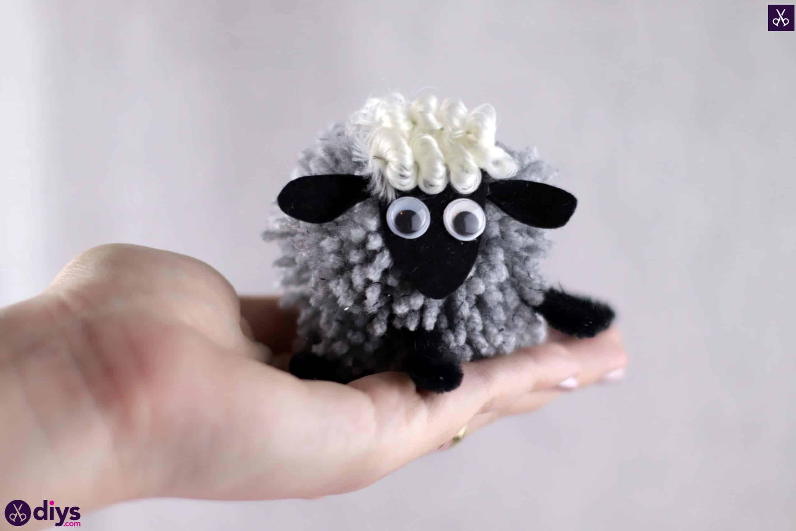 Diy funny pom pom sheep for kids school crafts